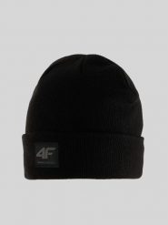 4F Czapka beanie męska - czarna Uniwersalny. Czarne czapki męskie 4f, na zimę, bez wzorów, z dzianiny, klasyczne. Za 49.99 zł.