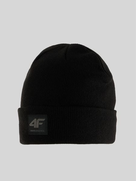 4F Czapka beanie męska - czarna Uniwersalny. Czarne czapki męskie 4f, na zimę, bez wzorów, z dzianiny, klasyczne. Za 49.99 zł.