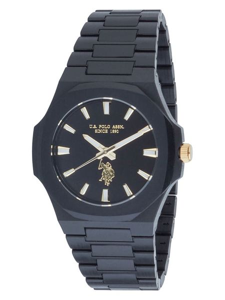 U.S. Polo Assn. Zegarek kwarcowy w kolorze czarnym rozmiar: onesize. Czarne, analogowe zegarki męskie U.S. Polo Assn., sztuczne. Za 173.99 zł.
