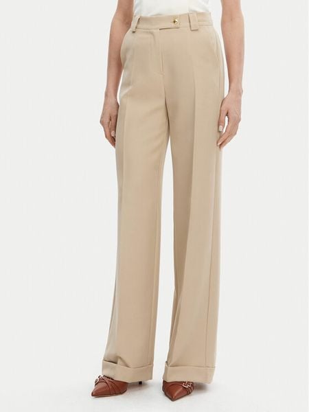 Maryley Spodnie materiałowe 25EB537/M26/43PG Beżowy Regular Fit. Brązowe spodnie materiałowe damskie Maryley, bez wzorów, z materiału. Za 149.99 zł.