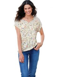 WITT WEIDEN Koszulka w kolorze beżowym rozmiar: 38. Brązowe bluzki damskie WITT WEIDEN, bez wzorów, z koronki, bez kołnierzyka, bez ramiączek. Za 56.93 zł.