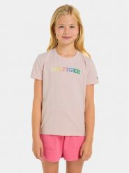 Tommy Hilfiger T-Shirt Monotype KG0KG07851 D Różowy Regular Fit. Czerwone koszulki dziewczęce Tommy Hilfiger, bez wzorów, z bawełny, bez ramiączek. Za 89.99 zł.