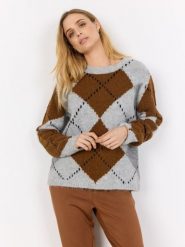 Soyaconcept® sweter z dzianiny z zawartością wełny - SC-Acacie 1 Kobiety szary|brązowy|czarny, S. Brązowe swetry klasyczne damskie s, z dzianiny, bez kołnierzyka. Za 229.95 zł.