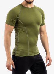 Koszulka termoaktywna męska Sensor Merino Active Tee SS. Zielone bielizna termoaktywna męska Sensor, m, bez wzorów, z materiału. Za 296.99 zł.