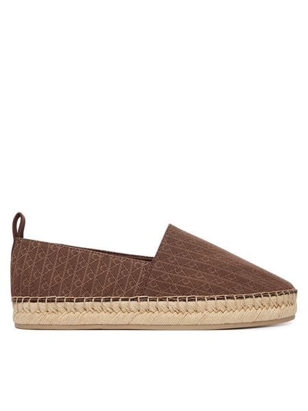 Calvin Klein Espadryle Oblique Espadrille Aop HW0HW02933 Brązowy. Brązowe espadryle damskie CALVIN KLEIN, bez wzorów, z materiału, bez obcasa. Za 251.99 zł.