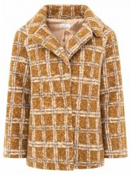 Zwillingsherz Płaszcz przejściowy w kolorze jasnobrązowo-beżowym rozmiar: S/M. Brązowe płaszcze damskie Zwillingsherz, m, bez wzorów. Za 252.34 zł.