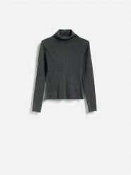 Sweter z wiskozą - ciemnoszary. Szare swetry klasyczne damskie Reserved, l, z dzianiny, bez kołnierzyka. Za 109.99 zł.