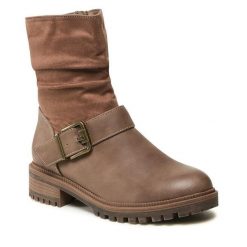 Botki Clara Barson. Brązowe botki damskie Clara Barson, bez obcasa, na płaskiej podeszwie, bez zapięcia. Za 69.99 zł.