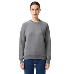 Bluza damska Lacoste SF7073. Szare bluzy bez kaptura damskie Lacoste, xs, z bawełny. Za 347.00 zł.