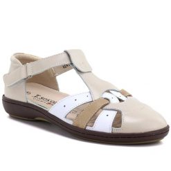 Skórzane sandały damskie zabudowane beżowe T.Sokolski L26-678. Brązowe sandały damskie T.Sokolski, bez wzorów, ze skóry, bez obcasa. Za 209.99 zł.