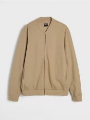 Bluza bomberka - beżowy. Brązowe bluzy bez kaptura męskie Sinsay, l. Za 69.99 zł.