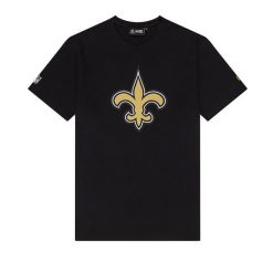 T-Shirt NFL New Orleans Saints New Era Logo Noir. Czarne t-shirty męskie New Era, m, bez wzorów, z bawełny, bez kołnierzyka. Za 174.00 zł.