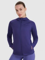 4F Bluza treningowa regular szybkoschnąca damska - granatowa M. Niebieskie bluzy sportowe damskie 4f, m, z dzianiny. W wyprzedaży za 169.99 zł.