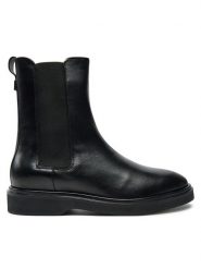 Calvin Klein Sztyblety HW0HW02180 Czarny. Czarne botki damskie CALVIN KLEIN, ze skóry, bez obcasa, na płaskiej podeszwie, bez zapięcia. Za 809.65 zł.