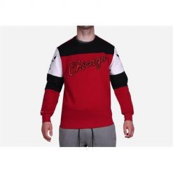 Bluza sportowa męska Mitchell & Ness Chicago Bulls. Czerwone bluzy bez kaptura męskie Mitchell & Ness, bez wzorów, sportowe, bez kołnierzyka, bez ramiączek. Za 525.00 zł.