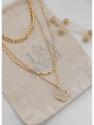 Atelier MIU Pozłacany naszyjnik z cyrkoniami - dł. 45 cm rozmiar: onesize. Żółte naszyjniki damskie atelier MIU, pozłacane. Za 34.99 zł.