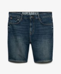 Superdry Vintage Straight Shorts denim — proste dopasowanie – Yokohama Dark Blue. Niebieskie szorty męskie Superdry., bez wzorów, z bawełny, casualowe. Za 280.40 zł.