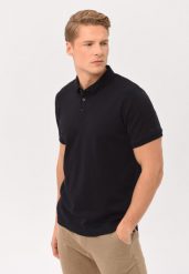 Koszulka polo O-VOLVI. Niebieskie koszulki polo męskie Volcano, l, bez wzorów, z bawełny, bez ramiączek. Za 109.99 zł.