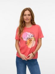 Vero Moda Koszulka w kolorze różowym rozmiar: XS. Różowe t-shirty damskie Vero Moda, xs, bez wzorów, z bawełny, bez kołnierzyka. Za 41.69 zł.