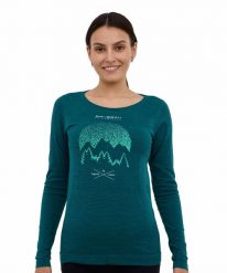 Koszulka damska z długim rękawem wełniana Brubeck OUTDOOR WOOL PRO. Zielone t-shirty damskie Brubeck, s, bez wzorów, z poliamidu, bez kołnierzyka. Za 314.99 zł.