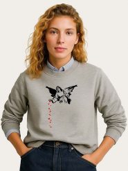 WOOOP Bluza "Banksy Angel Hearts" w kolorze szarym rozmiar: XXL. Szare bluzy z nadrukiem damskie Wooop, xxl. Za 108.99 zł.