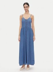 Lee Sukienka jeansowa Corset 112363488 Niebieski Slim Fit. Niebieskie sukienki damskie Lee, l, bez wzorów, z bawełny, bez kołnierzyka, bez ramiączek. Za 279.99 zł.