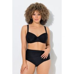 Damskie Bikini z fiszbinami marszczenie regulowane ramiączka. Czarne bikini damskie Ulla Popken, bez wzorów, plus size. W wyprzedaży za 111.99 zł.