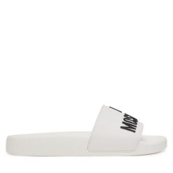 Klapki LOVE MOSCHINO. Białe klapki damskie Love Moschino, bez wzorów, bez obcasa. Za 349.99 zł.