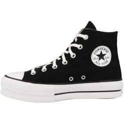 Buty sportowe Casual Damskie Converse All Star Platform High Top Czarny. Białe buty sportowe na co dzień damskie Converse, bez wzorów, z materiału, bez ramiączek. Za 428.45 zł.