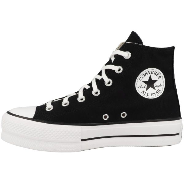Buty sportowe Casual Damskie Converse All Star Platform High Top Czarny. Białe buty sportowe na co dzień damskie Converse, bez wzorów, z materiału, bez ramiączek. Za 428.45 zł.