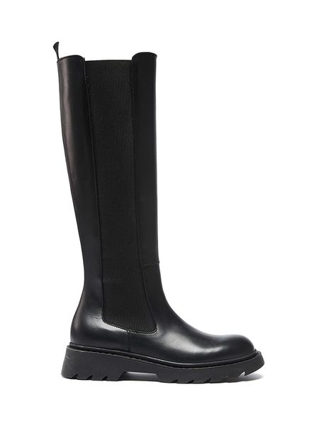 Frank Daniel Skórzane kozaki w kolorze czarnym rozmiar: 41. Czarne kozaki damskie Frank Daniel, bez obcasa. Za 435.11 zł.