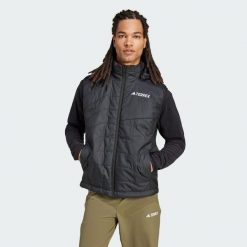 Bezrękawnik Terrex Multi Climawarm Insulated Hooded. Niebieskie kamizelki męskie Adidas, l, z puchu. W wyprzedaży za 329.40 zł.