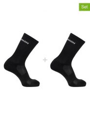 SALOMON Skarpety funkcyjne (2 pary) "Evasion Crew" w kolorze czarnym rozmiar: 45-47. Czarne skarpetki męskie Salomon, bez wzorów, prążkowane. Za 34.85 zł.
