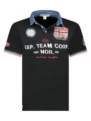 Geographical Norway Koszulka polo "Koptaine" w kolorze czarnym rozmiar: M. Czarne koszulki polo męskie Geographical Norway, m, bez wzorów, z bawełny, bez ramiączek. Za 96.60 zł.