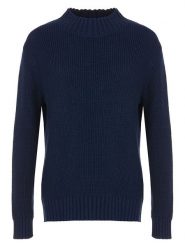 Elkline Sweter "Turtle" w kolorze granatowym rozmiar: 38. Niebieskie golfy damskie elkline, bez wzorów, z bawełny, bez ramiączek. Za 250.35 zł.