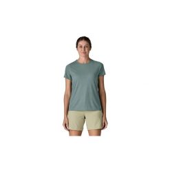Koszulka trekkingowa damska Capilene Cool Trail Shirt Women. Niebieskie t-shirty damskie Patagonia, bez wzorów, z lyocellu, bez kołnierzyka. Za 199.99 zł.