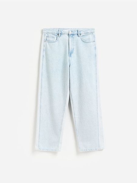 Jeansy baggy tapered - niebieski. Niebieskie jeansy męskie Reserved. Za 159.99 zł.