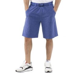 Męskie szorty z efektem sprania plaży. Niebieskie szorty sportowe męskie LEONE 1947 APPAREL, l, z tkaniny, na fitness i siłownię. Za 109.46 zł.