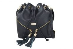 Worek skórzany boho BARBERINI'S 977-1 czarny. Czarne shopper bag damskie Barberinis, bez wzorów, ze skóry, bez dodatków. Za 219.99 zł.