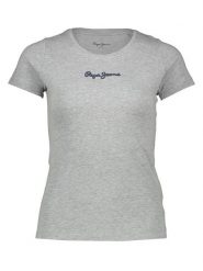 Pepe Jeans Koszulka w kolorze szarym rozmiar: L. Szare bluzki damskie Pepe Jeans, l, bez wzorów, z bawełny, bez kołnierzyka. Za 74.81 zł.