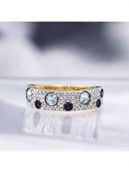 CARATELLI Złoty pierścionek "Majunga" z diamentami rozmiar: 48. Niebieskie pierścionki damskie CARATELLI, z diamentem, złote. Za 1,557.99 zł.