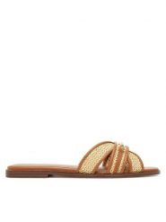 TWINSET Klapki 251TGT020 Brązowy. Brązowe klapki damskie Twinset, bez wzorów, z tworzywa sztucznego, bez obcasa. Za 479.99 zł.