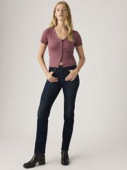 Levi's Dżinsy "724" - Slim fit - w kolorze granatowym rozmiar: W31/L32. Niebieskie jeansy damskie Levi's, z podwyższonym stanem. Za 232.68 zł.
