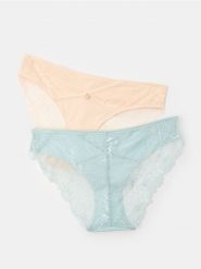 Majtki figi koronkowe 2 pack - wielobarwny. Figi damskie Sinsay, l, bez wzorów, z koronki. Za 29.99 zł.