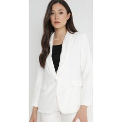 Biała Marynarka Achon. Białe marynarki i żakiety damskie Born2be, l, bez wzorów, z tkaniny, eleganckie. Za 109.99 zł.