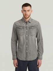 G-Star Koszula dżinsowa w kolorze szarym rozmiar: XXL. Szare koszule męskie G-Star, xxl, bez wzorów, z bawełny, bez kołnierzyka, bez ramiączek. Za 205.45 zł.