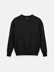 Sweter męski o teksturalnym splocie bawełniany czarny Reylon 906. Czarne swetry męskie Big Star, l, bez wzorów, z bawełny, bez kołnierzyka. Za 199.99 zł.