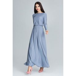 Długa sukienka maxi m604. Szare sukienki damskie Global, na co dzień, m, bez wzorów, eleganckie, bez kołnierzyka, bez ramiączek, maxi. Za 179.00 zł.
