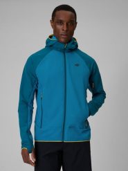 4F Kurtka softshell wiatroodporna męska - niebieska 3XL. Niebieskie kurtki męskie 4f, l, bez wzorów, z materiału, bez kaptura. Za 299.99 zł.