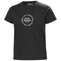 Koszulka sportowa damska Helly Hansen Core Graphic. Czarne bluzki sportowe damskie Helly Hansen, xs, bez wzorów, z bawełny, bez ramiączek. Za 212.00 zł.